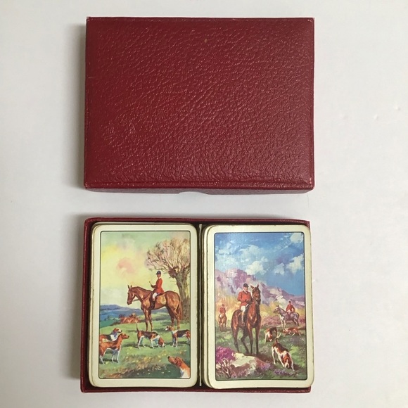 Equestrian Playing Cards Horses 2 Decks John Waddington Leeds & London Vintage - Picture 2 of 16
